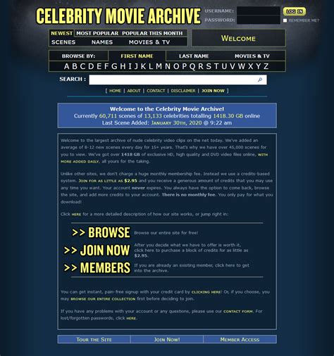 celbrity movie archive|20th Anniversary Celebration :: Celebrity Movie Archive.